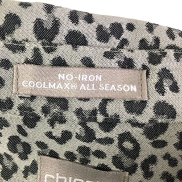 NWT Chico's Animal Print Button Down No Iron Shirt Size 1 - Picture 6 of 12